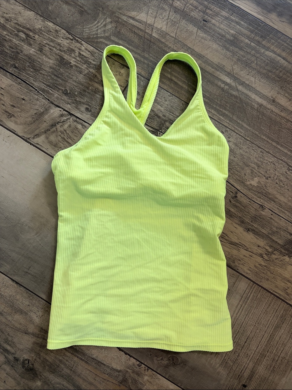 Nike Racerback Tank with Built-in Bra Neon Yellow Size Medium